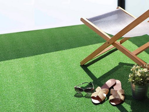 Kunstrasen WIMBLEDON, Primaflor-Ideen in Textil, rechteckig, Höhe: 7 mm, mit Noppen, wasserfest, UV-beständig, für Balkon & Terrasse