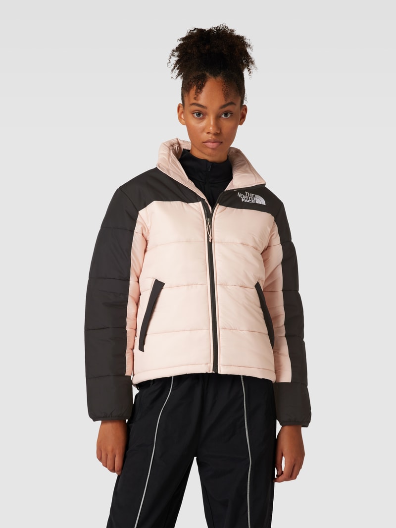 Steppjacke mit Label-Print in pink