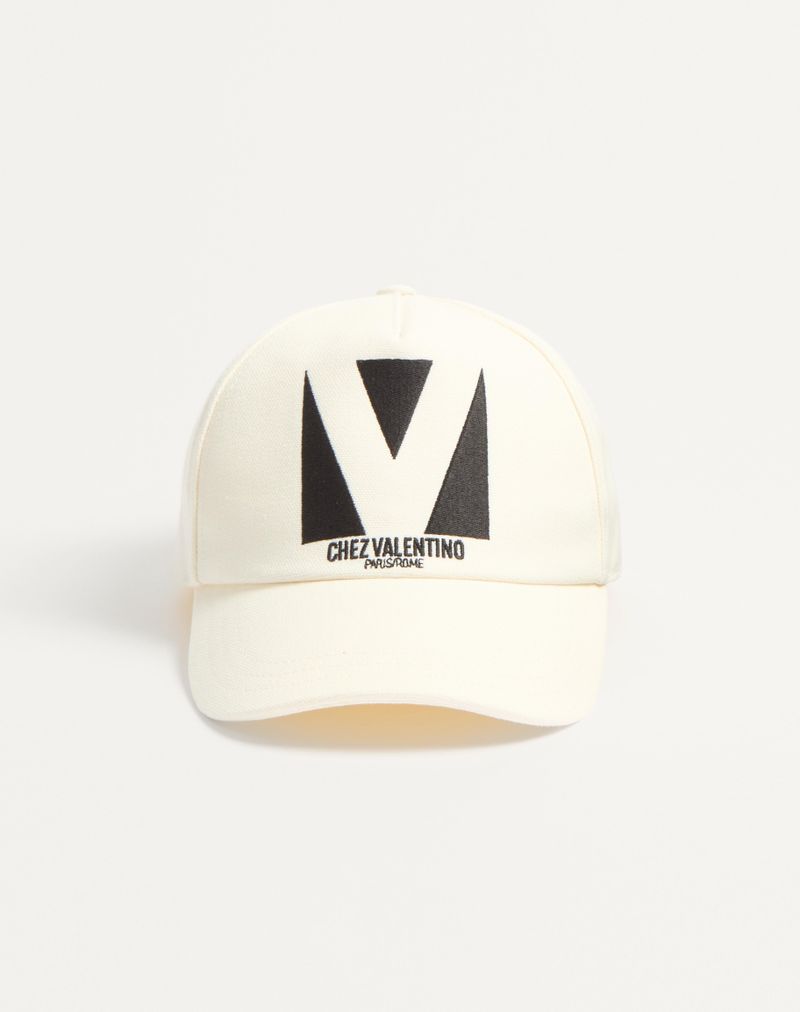 Chez Valentino bomuldsbaseballkasket med broderi