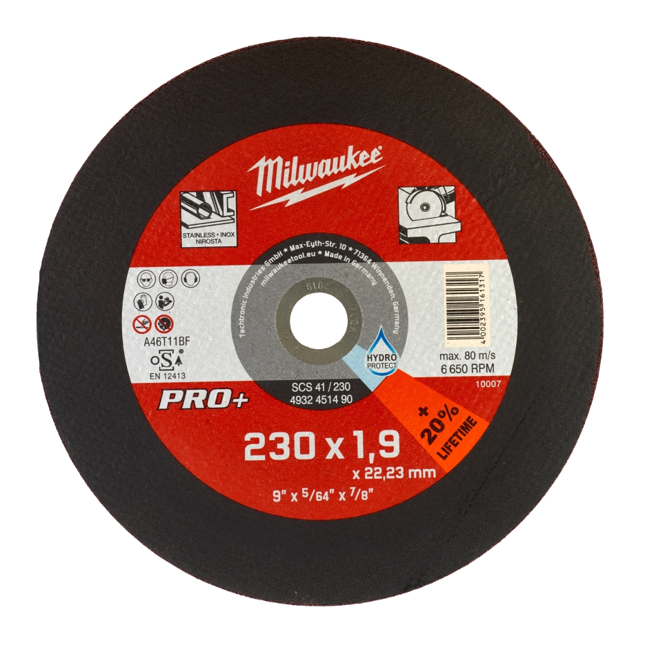 Milwaukee Zubehör 4932451490 Metalltrennscheibe SCS41 230 x 1,9 mm PRO+ (bestellbar in 50er-Packungen)