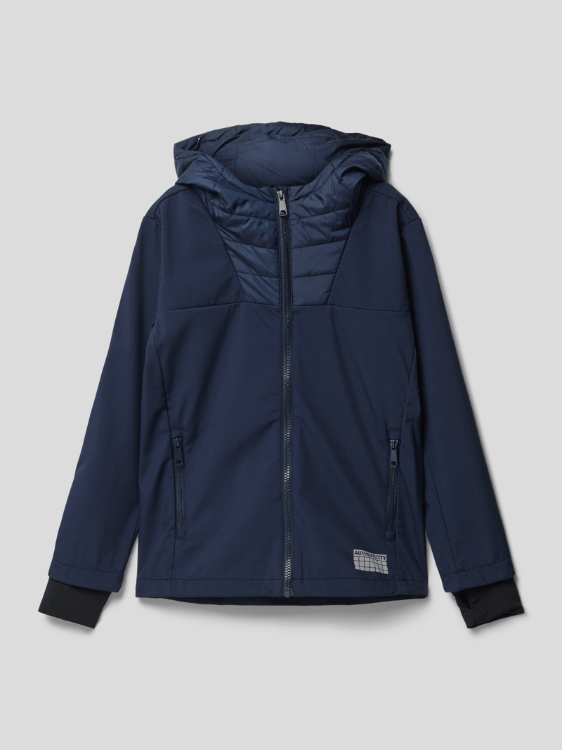 Funktionsjacke mit Stepp-Besatz in marineblau