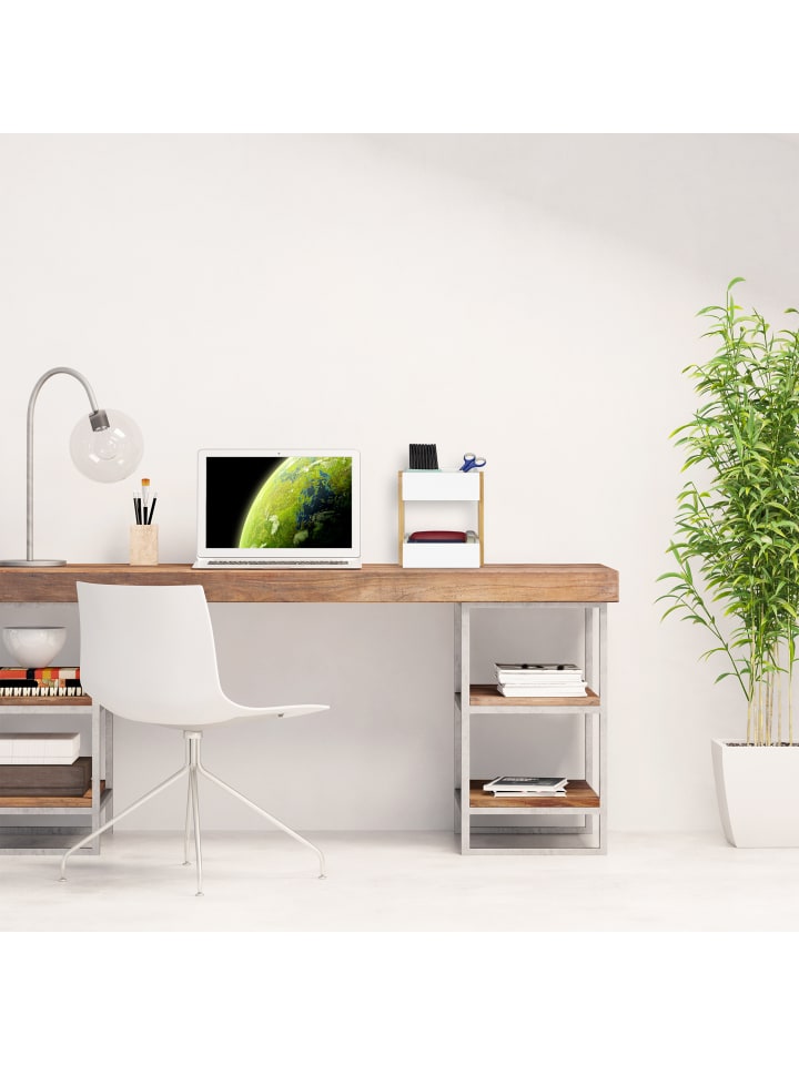 relaxdays Schreibtisch Organizer in Weiß günstig kaufen onesize