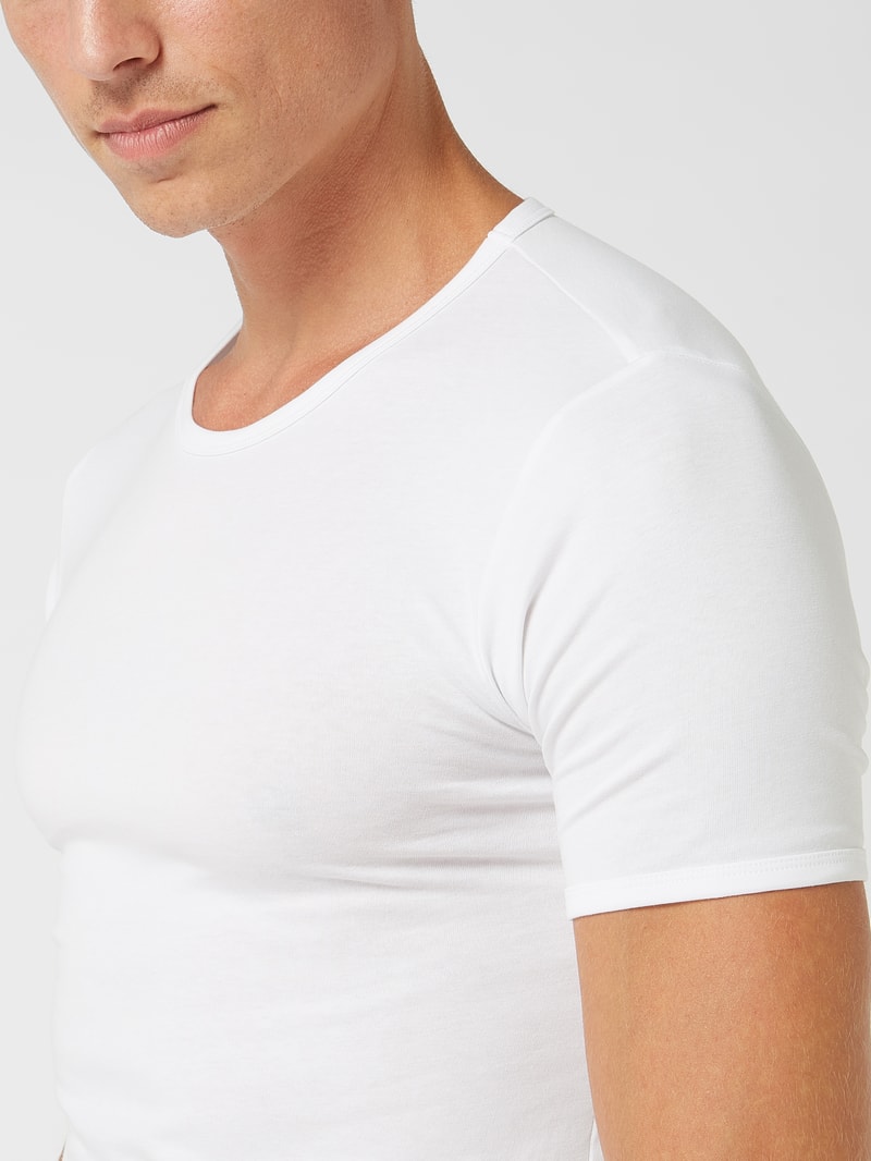 T-Shirt mit Stretch-Anteil im 2er-Pack in weiß