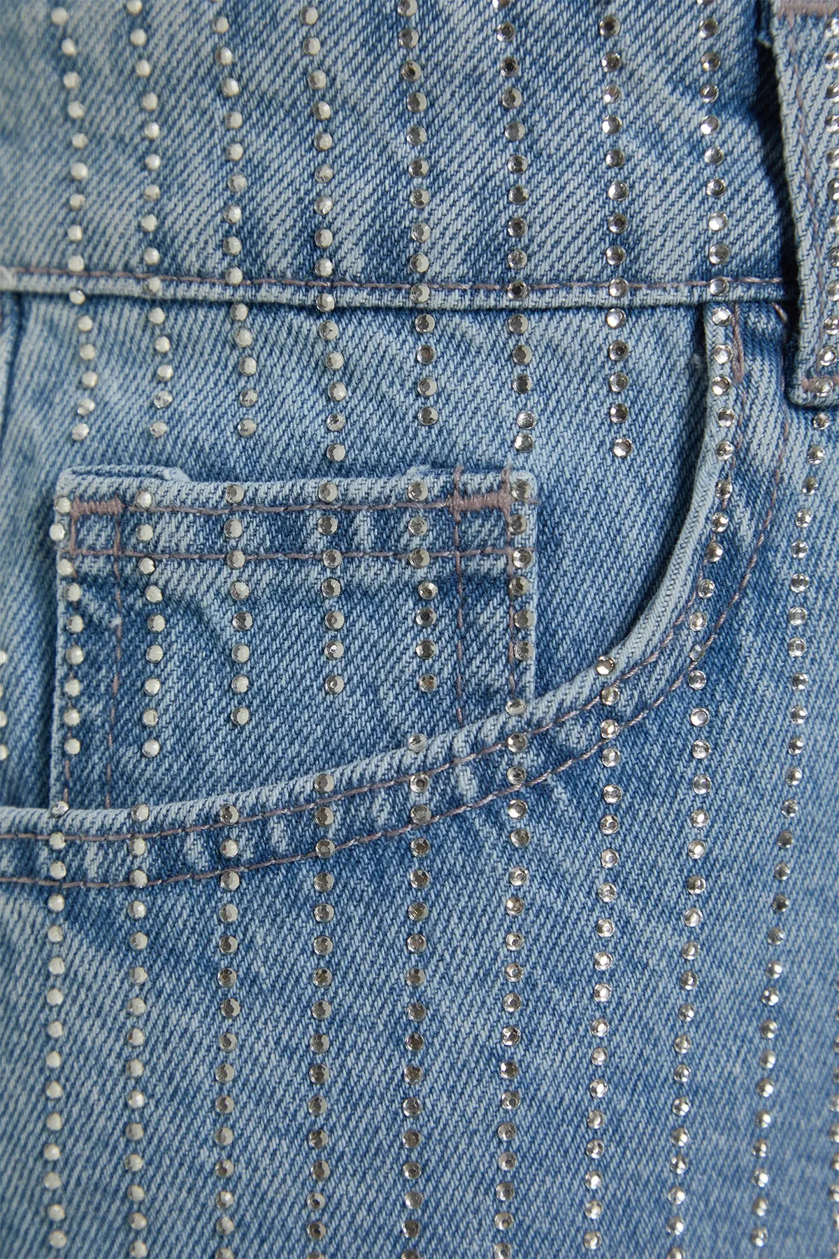 Trendyol Collection  Shorts - Blau - Hoher Bund