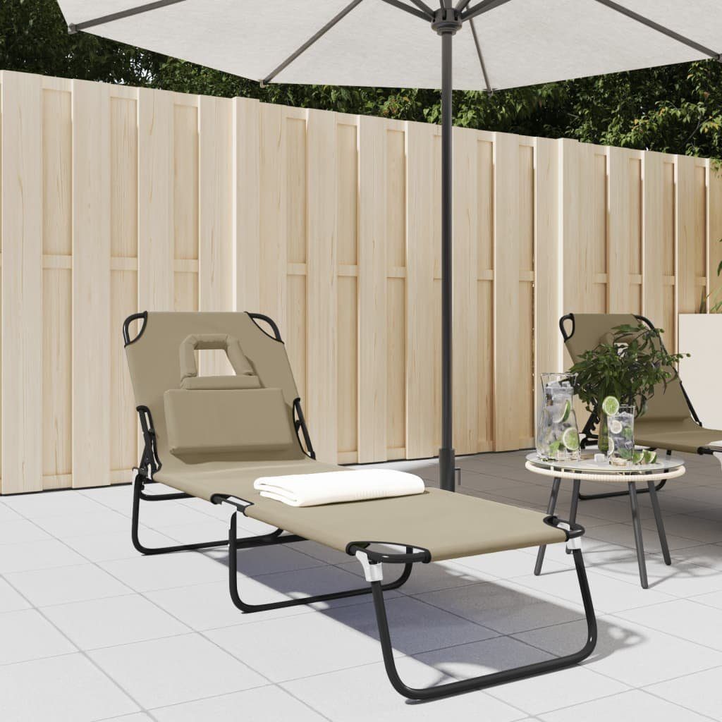 vidaXL Gartenliege Sonnenliege Klappbar Oxford-Gewebe & Pulverbeschichteter Stahl, 1 St.