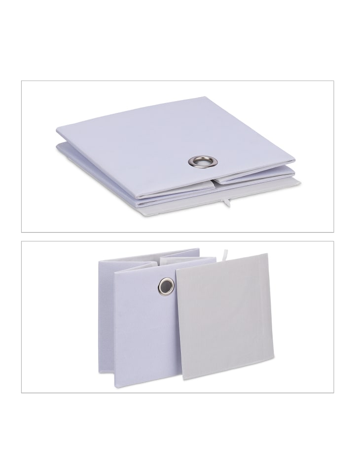 relaxdays 2 x Aufbewahrungsbox in Weiß - (B)30,5 x (H)30,5 x (T)30,5 cm günstig kaufen onesize