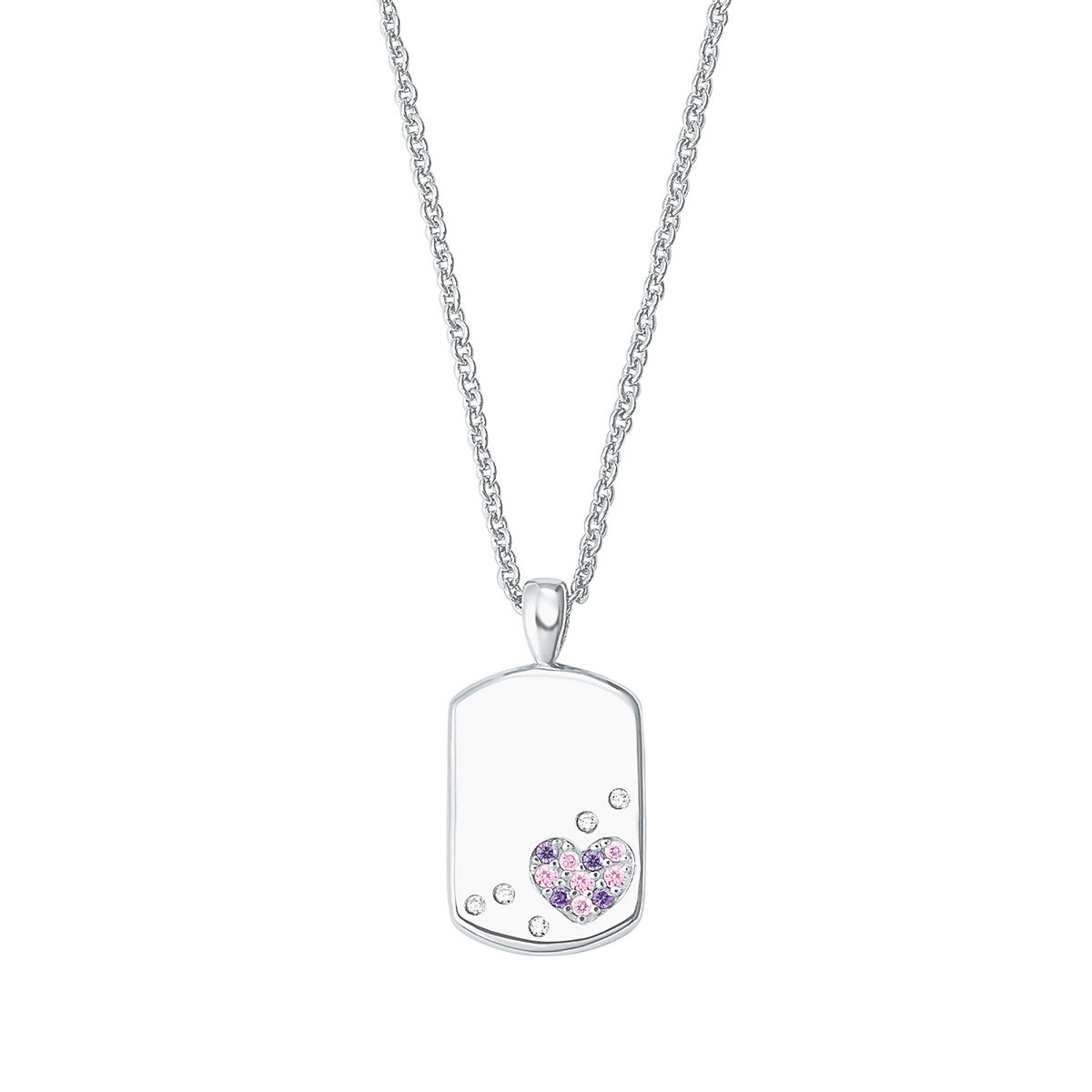 Kette mit Anhänger für Mädchen, 925 Sterling Silber, Zirkonia synth. | Herz Halsketten für Mädchen