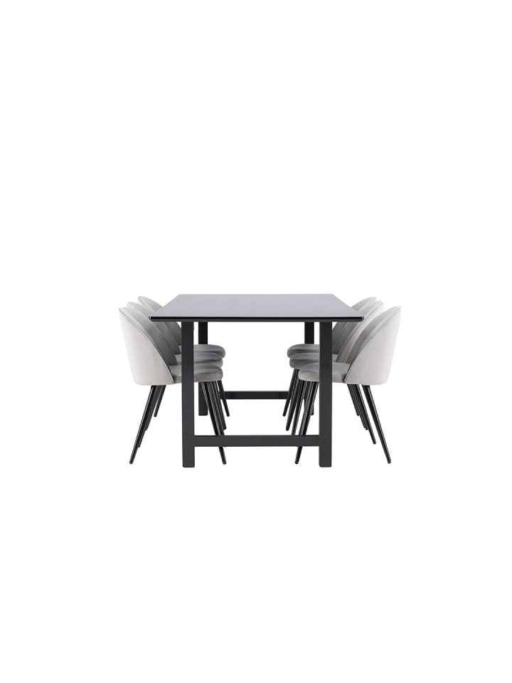 ebuy24 Essgruppe Oslo (7-teilig) Grau 220 x 100 cm günstig kaufen onesize