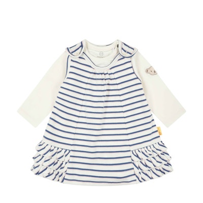 Set Kleid + T-Shirt langarm, weiß für Mädchen