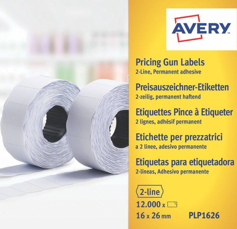 AVERY Zweckform Papier Etiketten 2,6 x 1,6 cm Weiß PLP1626 10 Rollen à 1200 Etiketten