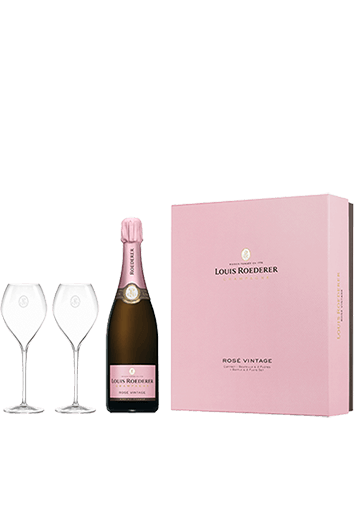 Louis Roederer : Coffret Rosé Vintage et 2 Flûtes 2016