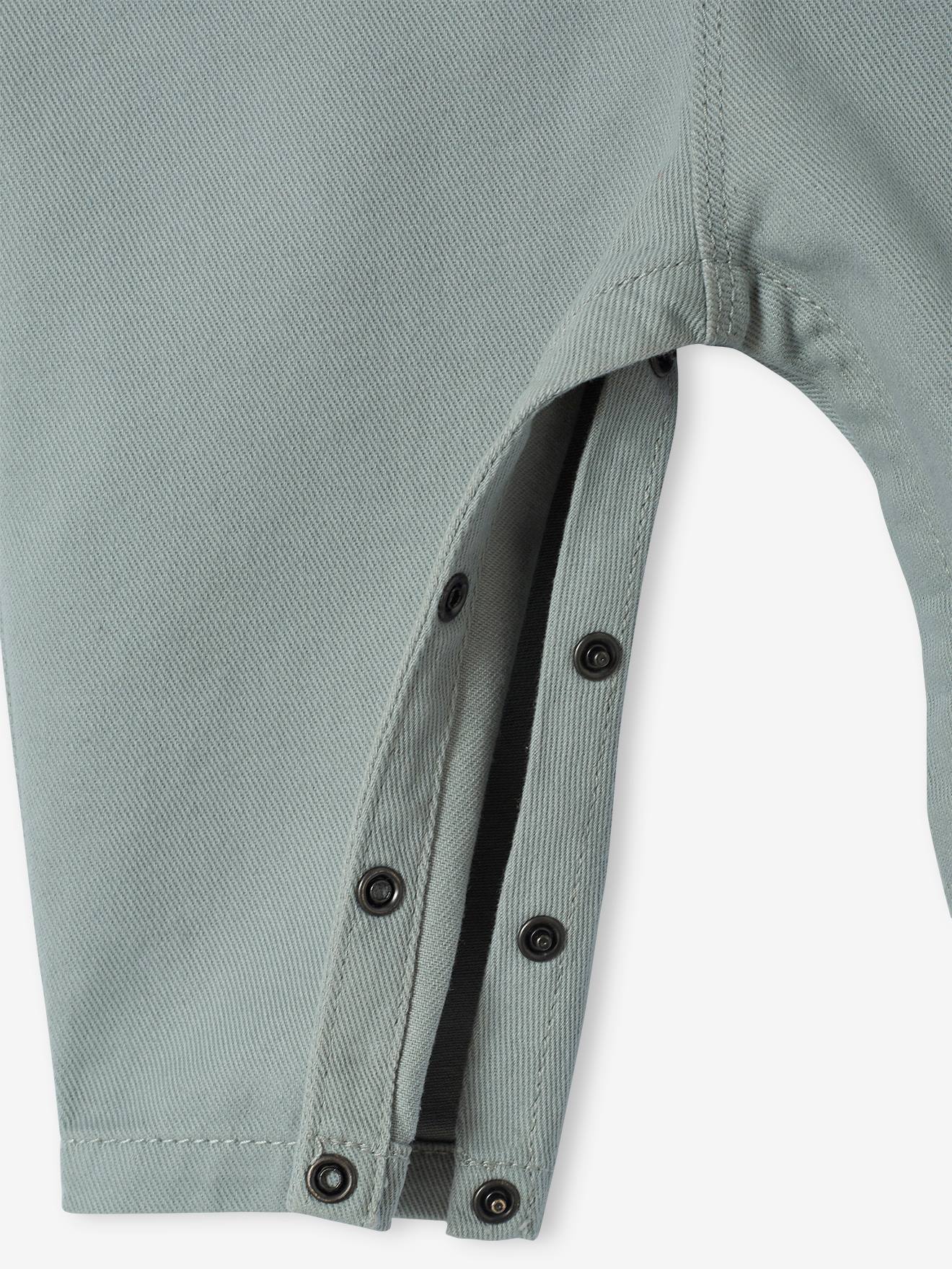 Ensemble combinaison et blouse bébé taupe clair imprimé