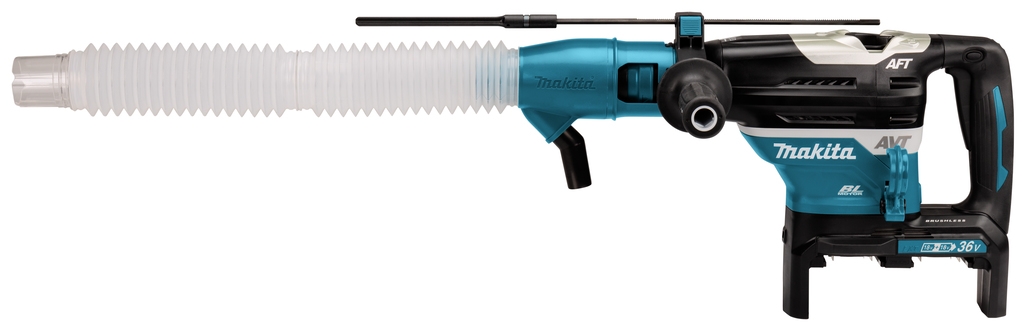 Ciocan combinat Makita DHR400ZUN1 2 x 18V fără baterii și încărcător SDS-Max cu transmițător AWS și set de extracție a prafului