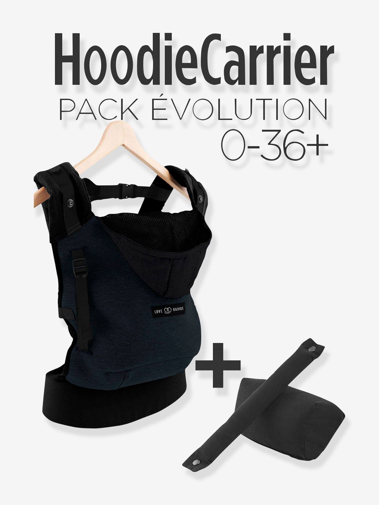 Pack HoodieCarrier + cale-tête et réhausseur LOVE RADIUS gris flanelle