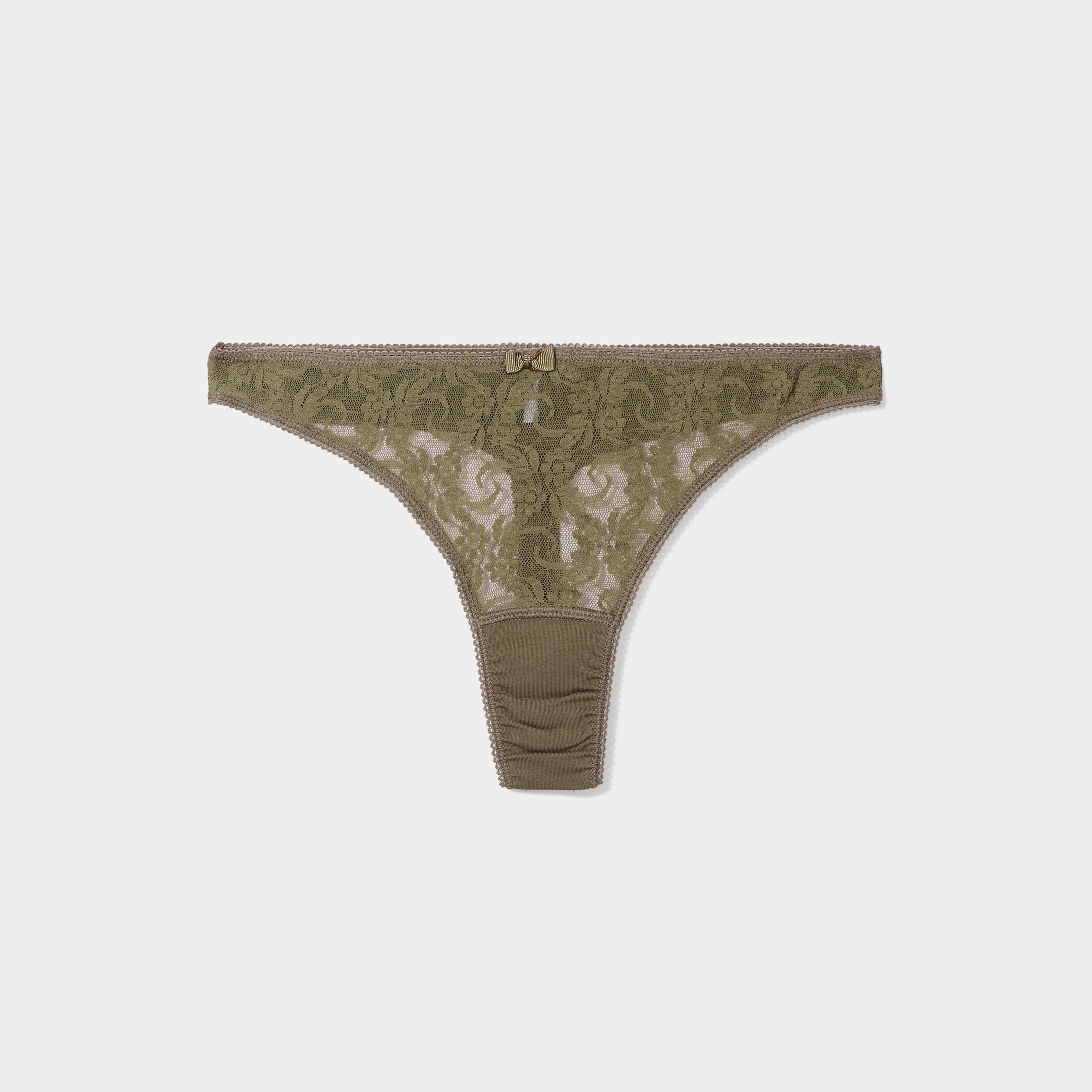 String avec dentelle vert kaki femme | La Halle