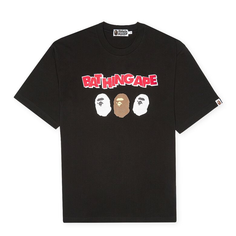 A Bathing Ape Triple Ape Head Tee Black