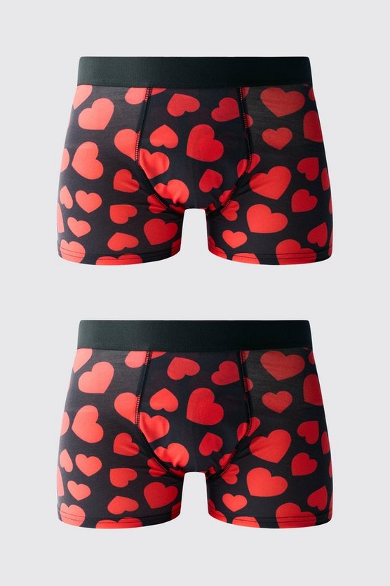 Valentinstags Boxershorts Geschenk-Set mit Herz-Print