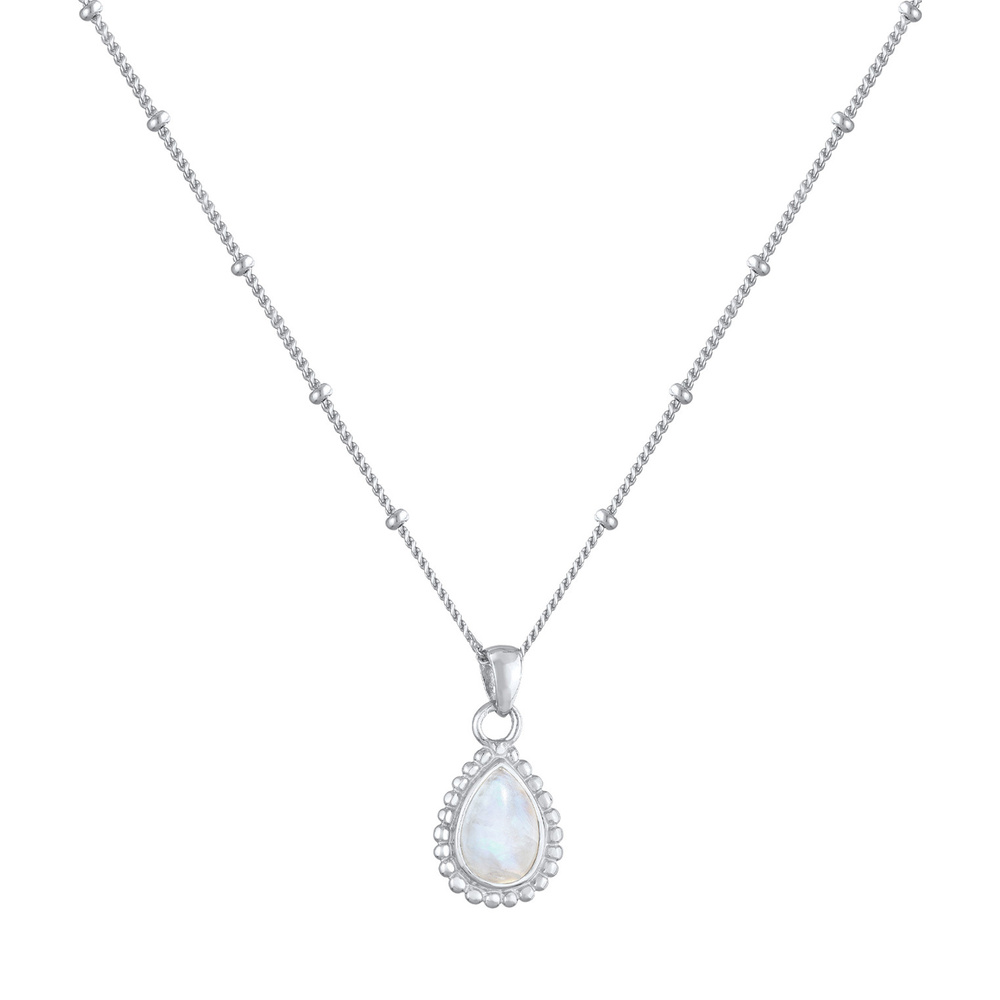 Elli Elli Collier Pendentif femme goutte avec pierre de lune en argent sterling 925 collier