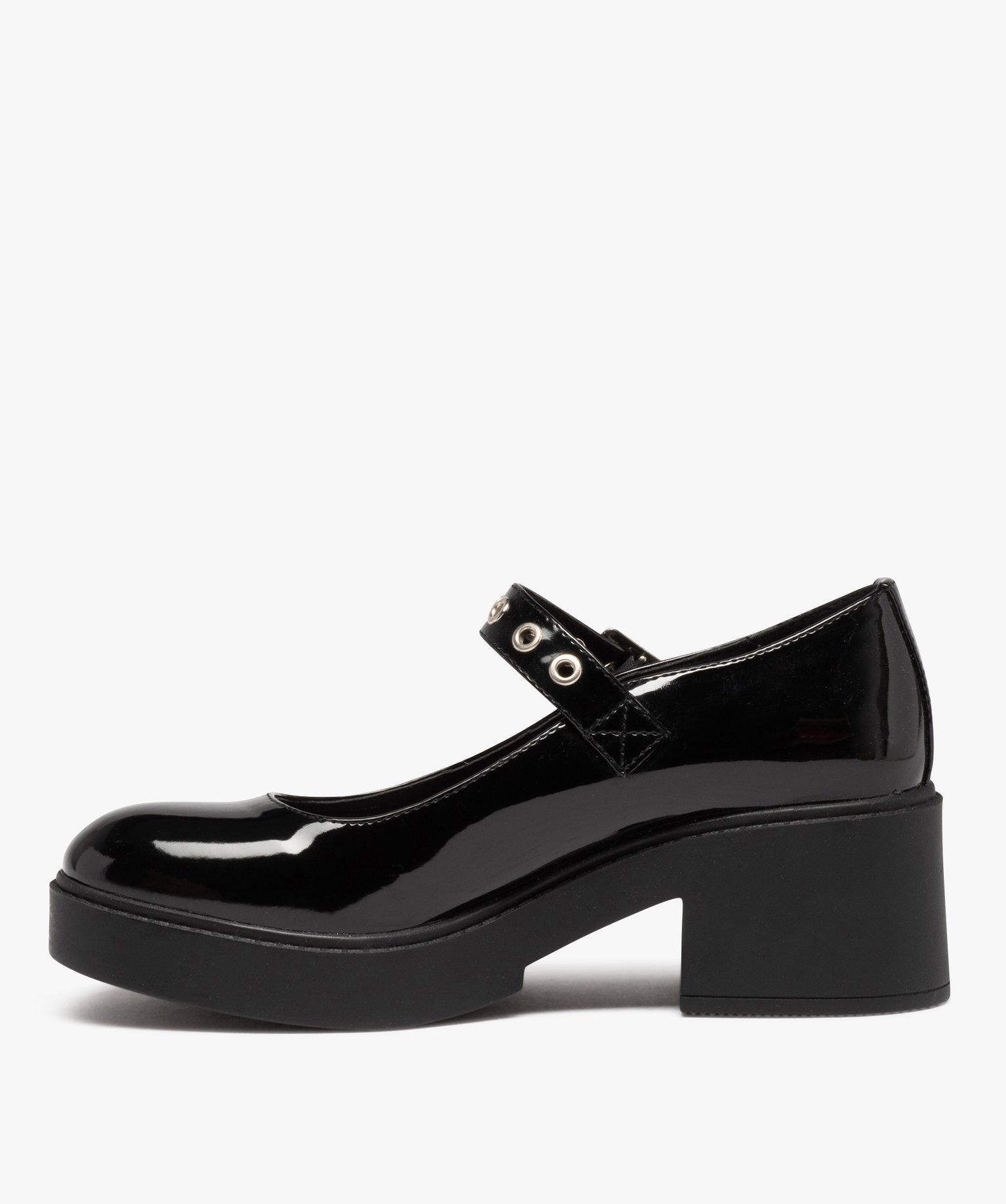 Escarpin verni avec semelle plateforme femme noir | GEMO