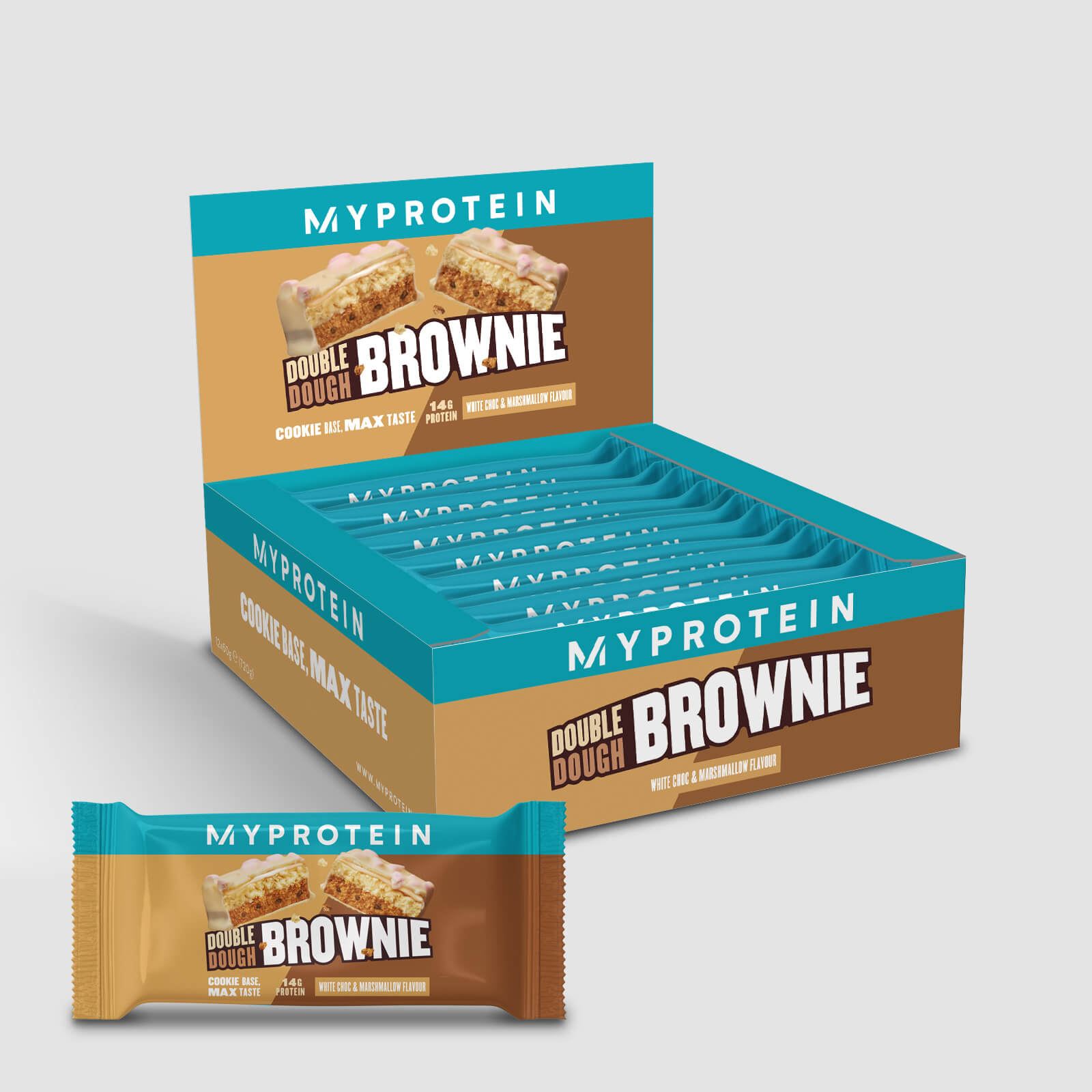 Double Dough Brownie, White Chocolate and Marshmallow, 12 x 60g