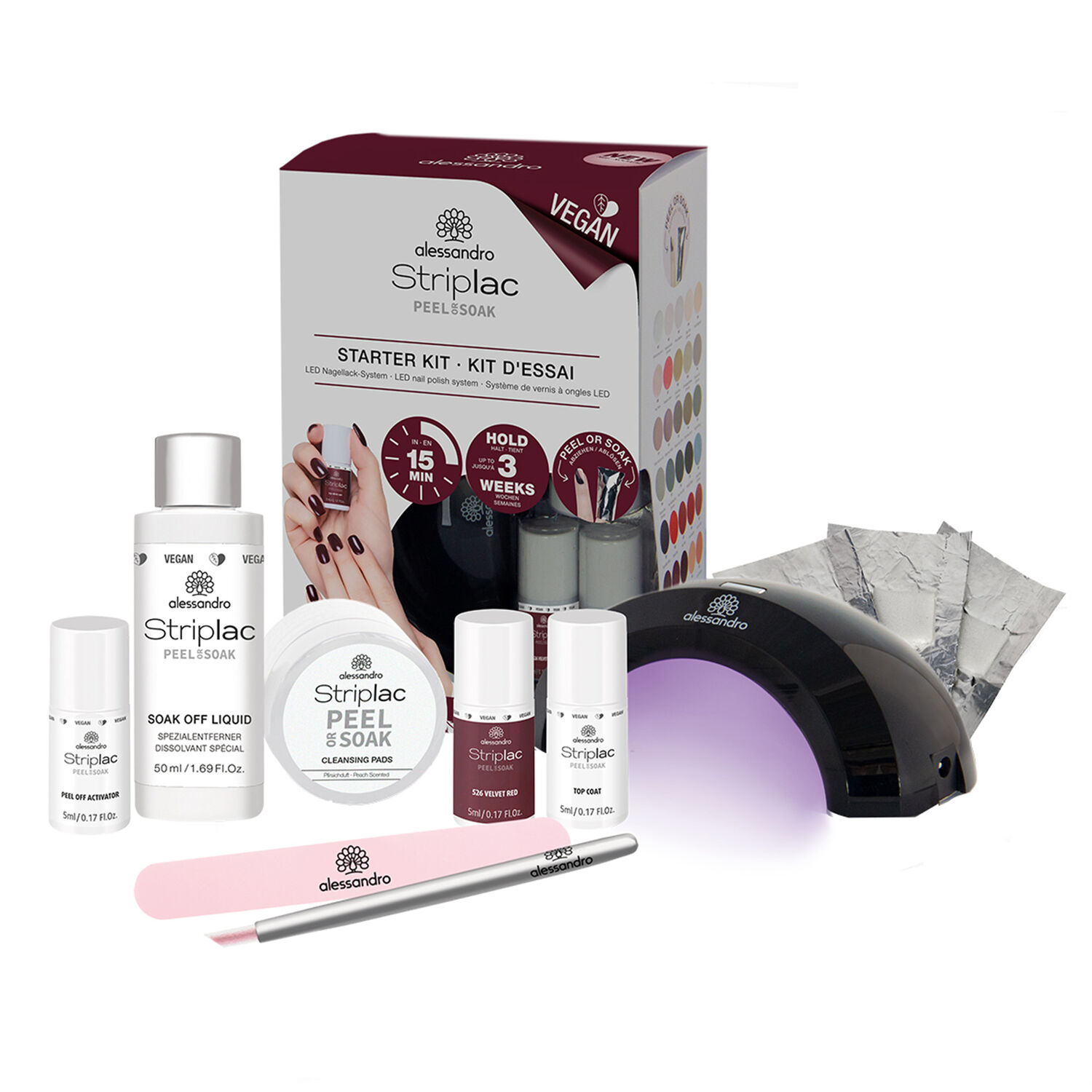 Alessandro Striplac Peel or Soak Kit d'essai Manucure