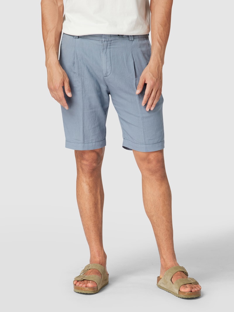 Bermudas aus Leinen-Mix in jeans