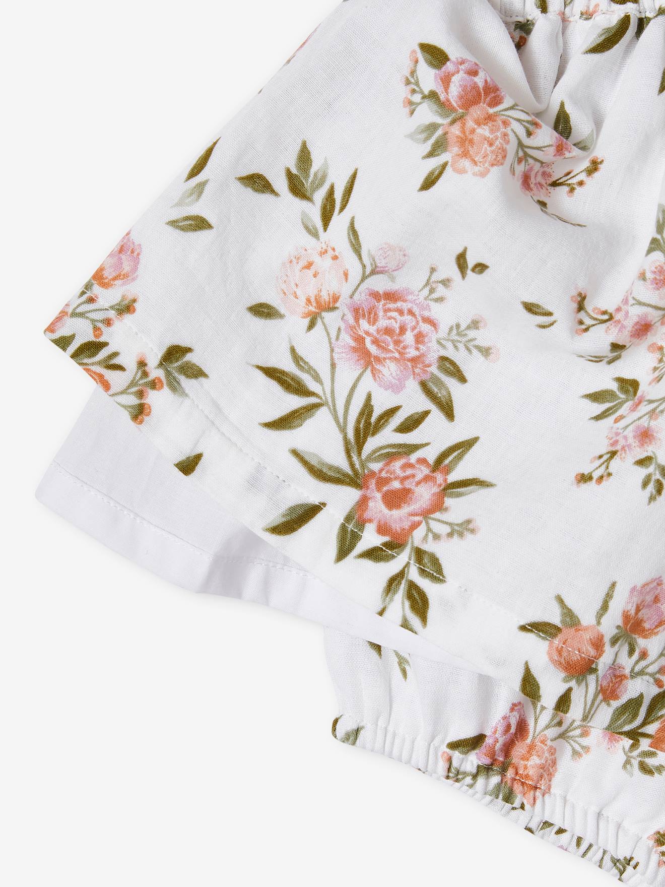 Vertbaudet Baby-Set: Kleid, Spielhose & Haarband - weiß