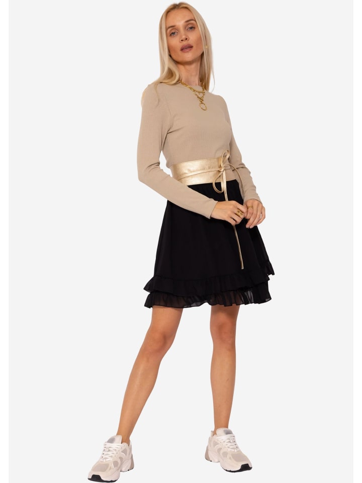 SASSYCLASSY Volants Rock mit Rüschen in schwarz günstig kaufen