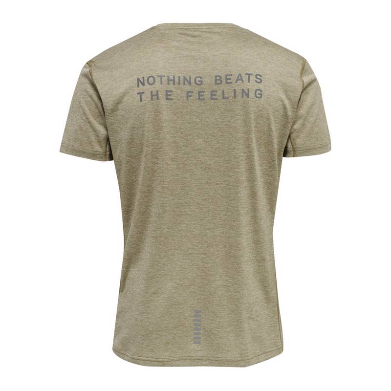Newline Statement T-Shirt Running Beige Laufshirt Herren