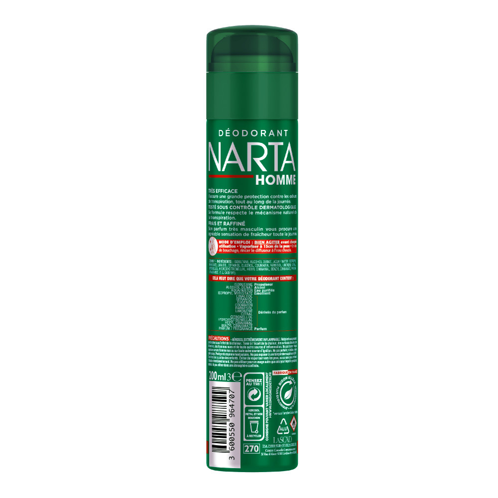 NARTA Narta Homme Déodorant Spray Efficacité 24h