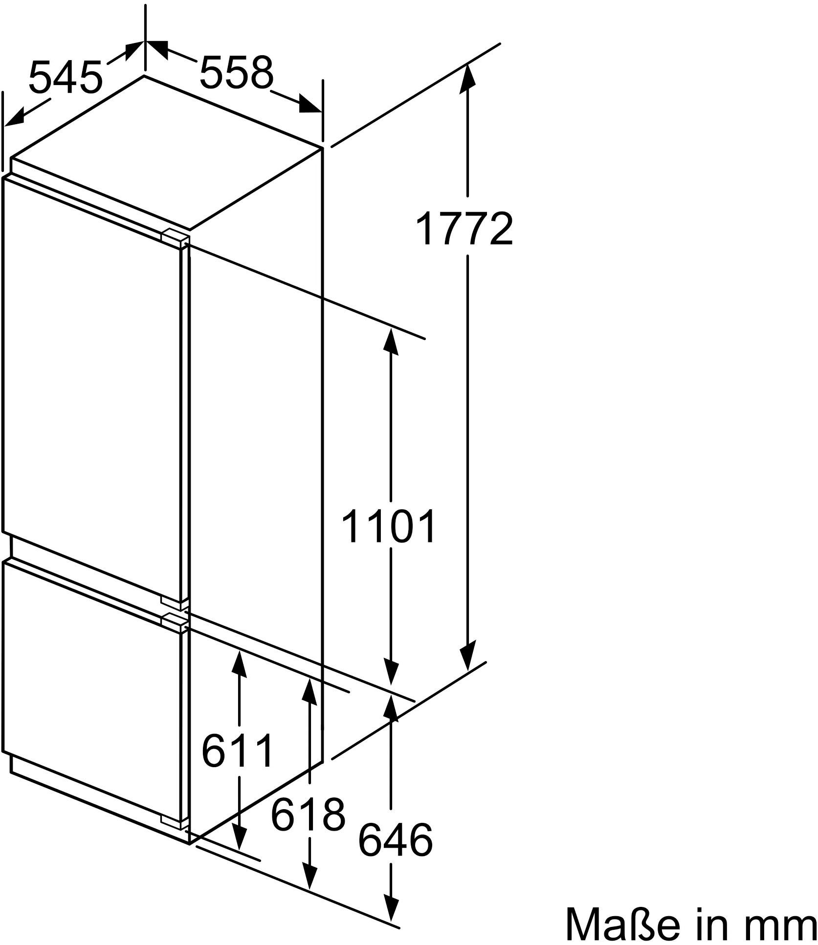 SIEMENS Einbaukühlgefrierkombination iQ500 KI87SADD0, 177,2 cm hoch, 55,8 cm breit