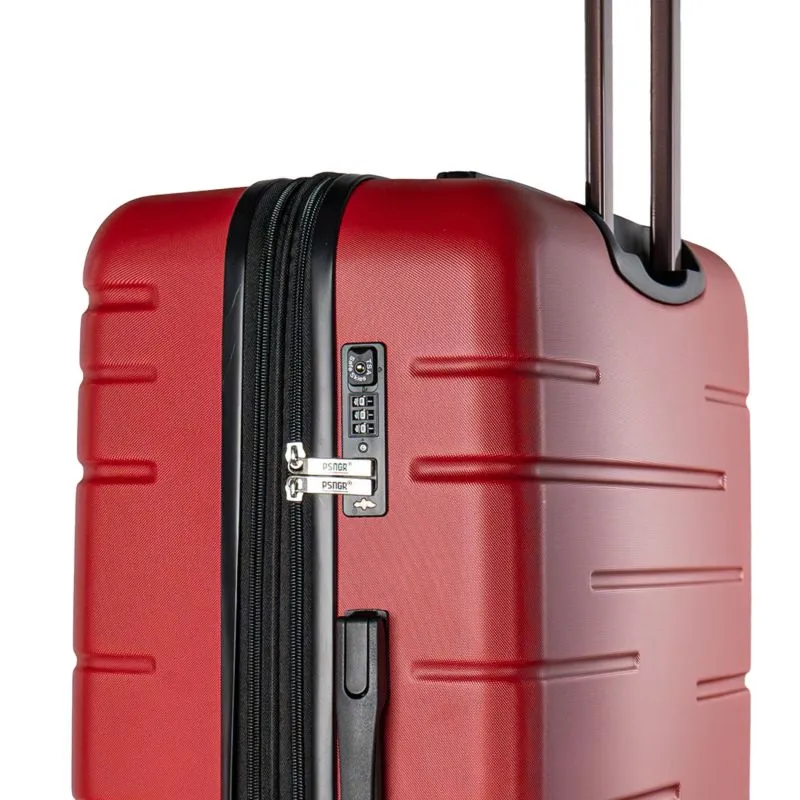 PSNGR Stripes Trolley M (66 cm) Erweiterbar - DK Red