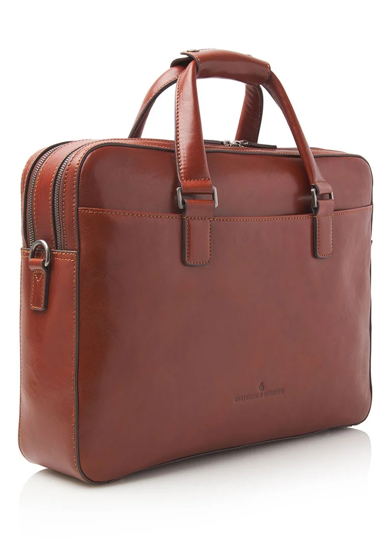 Castelijn & Beerens Paul leather business bag with 15.6-inch laptop compartment