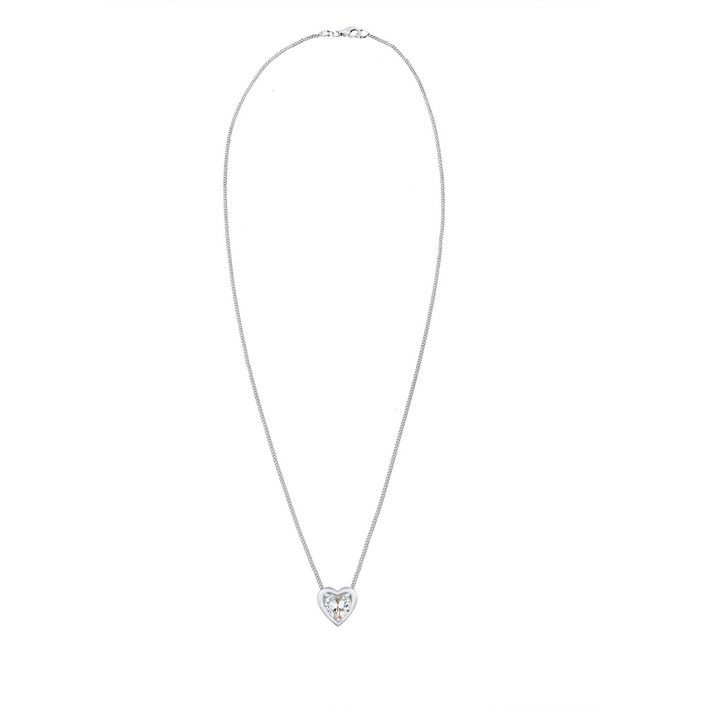 Elli Elli Collier Pendentif de Coeur Amour avec Cristaux de Zircone Collier Femme - (9 collier