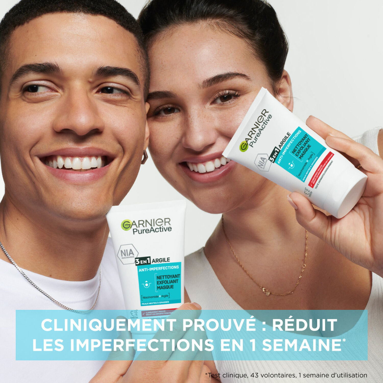 Garnier SkinActive Pure Active Nettoyant 3 en 1 Argile