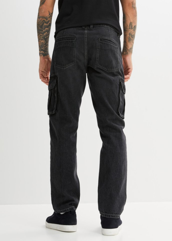 Loose Fit Cargo-Jeans, Straight