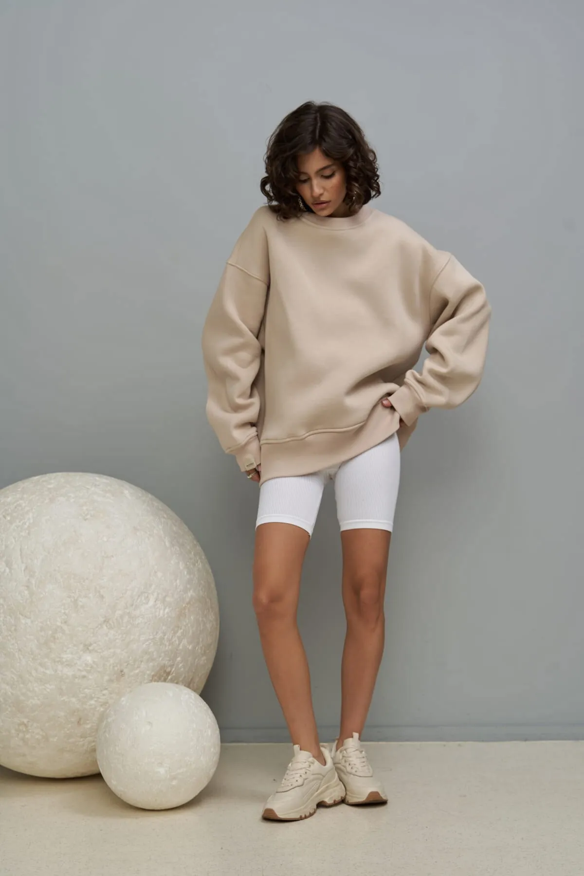 MAİ COLLECTİON  Cashback Bone Oversize-Sweatshirt