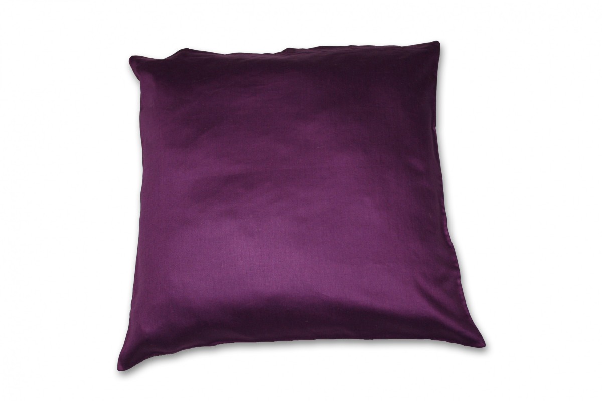 Kinzler Baumwoll-Satin Kissenhülle Uni 2x 40/40 cm, Farbe pflaume