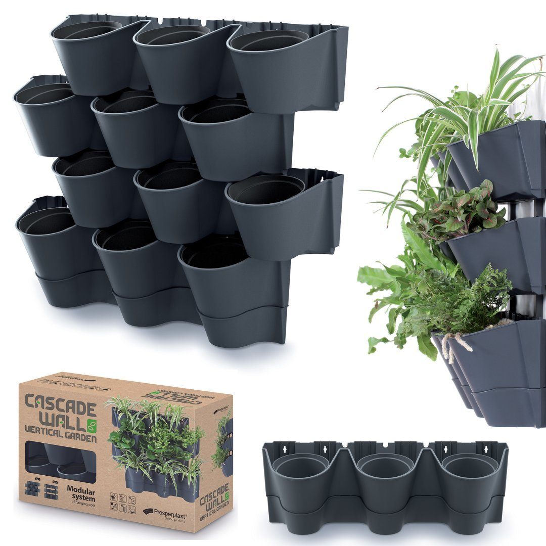 Prosperplast Blumentopf Vertikaler Garten Wandgarten Pflanzenwand Hängender Pflanzwand, Selbstbewässerung, Stapelbar