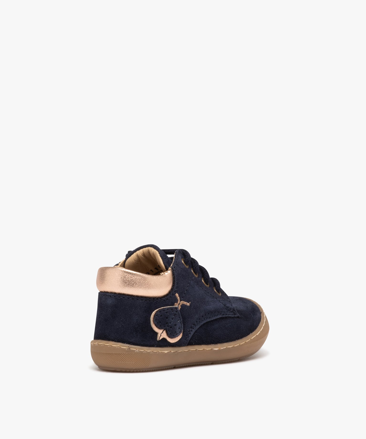 Chaussures premiers pas bébé fille en cuir uni suédé ave... marine | GEMO