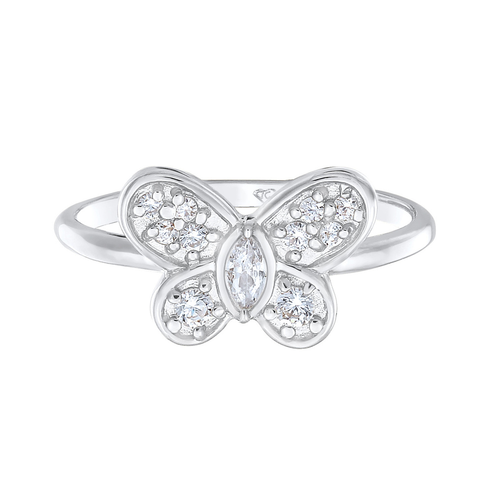Elli Elli Bague Femmes symbole papillon étincelant avec zirconium en argent sterling 9 Bague