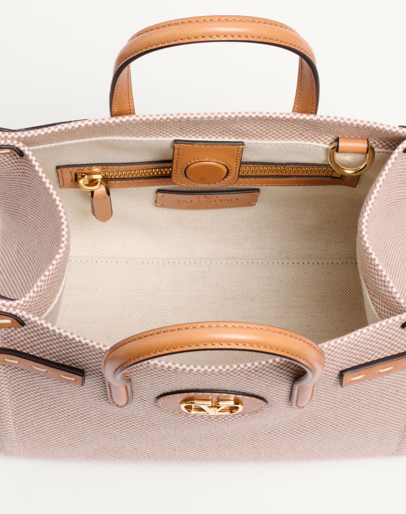 Sacola de compras pequena de lona Valentino Garavani Antibes