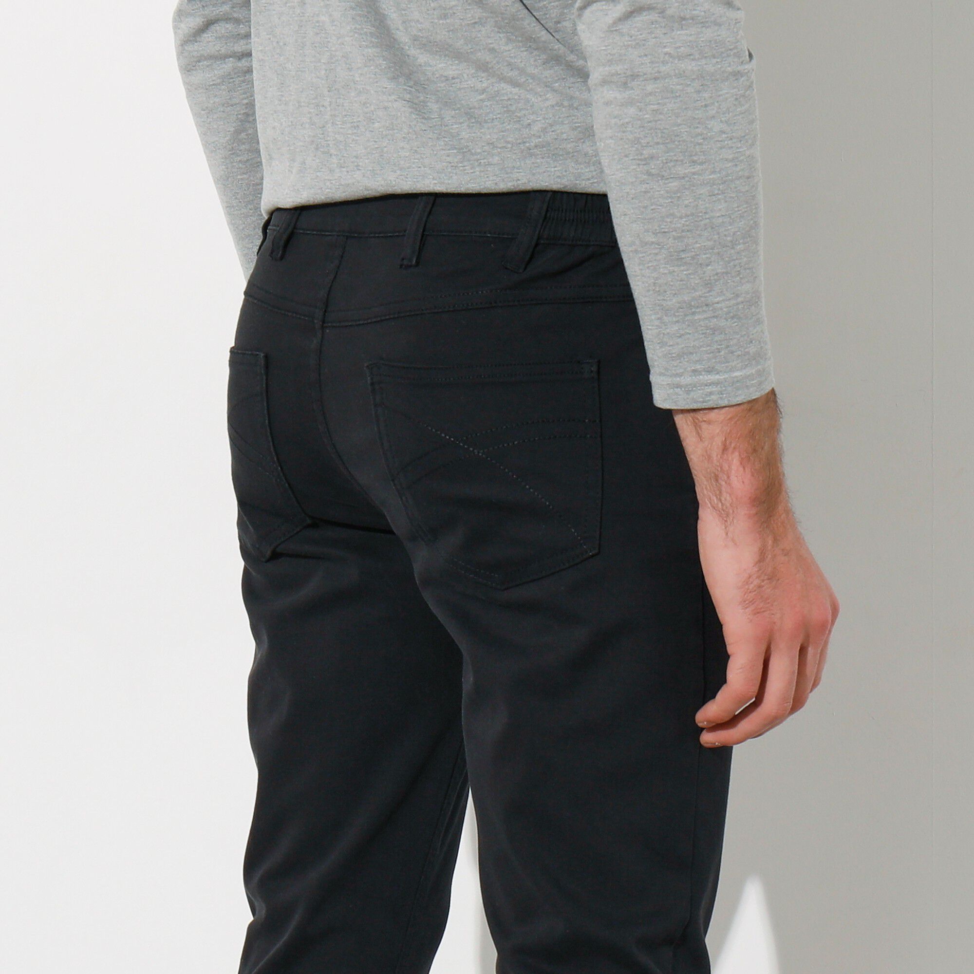 Pantalon droit 5 poches twill coton extensible