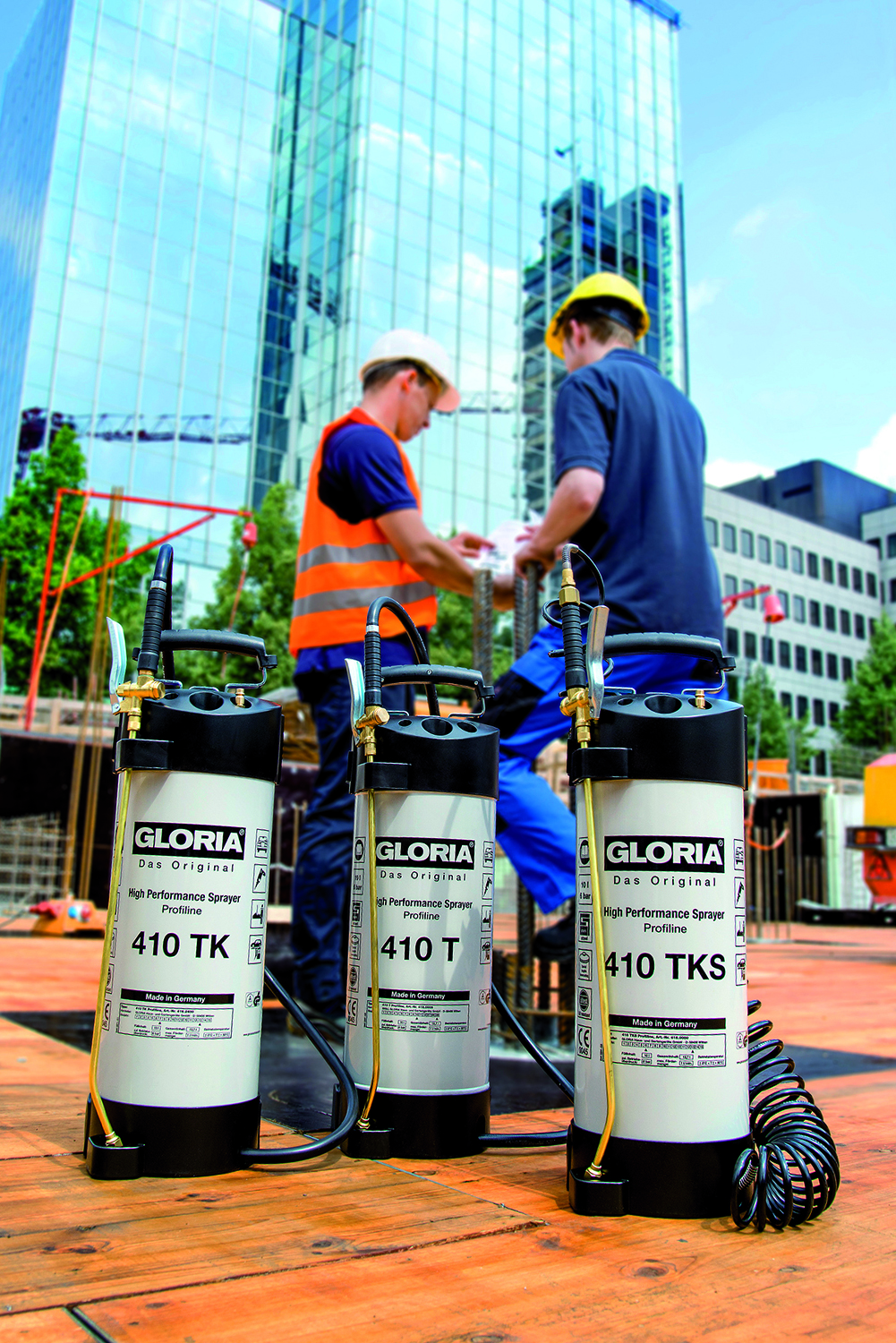 Gloria 000412.0000 410 T Profiline Nyomásos Permetező 10L Viton tömítések Acél Tartály Lapos Permet 80°
