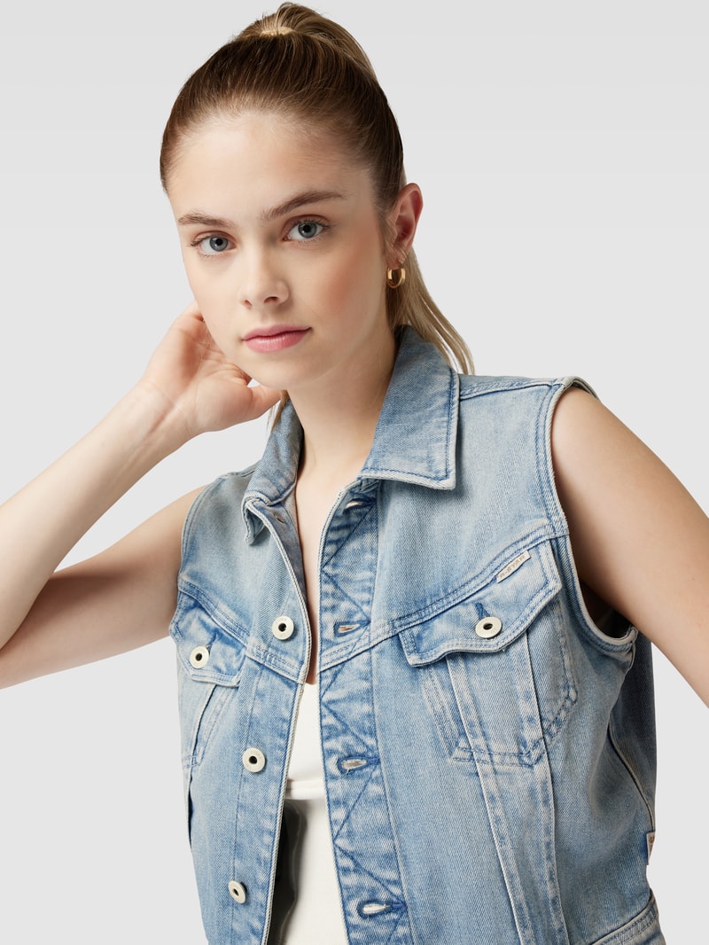 Jeansweste im Used-Look in jeans