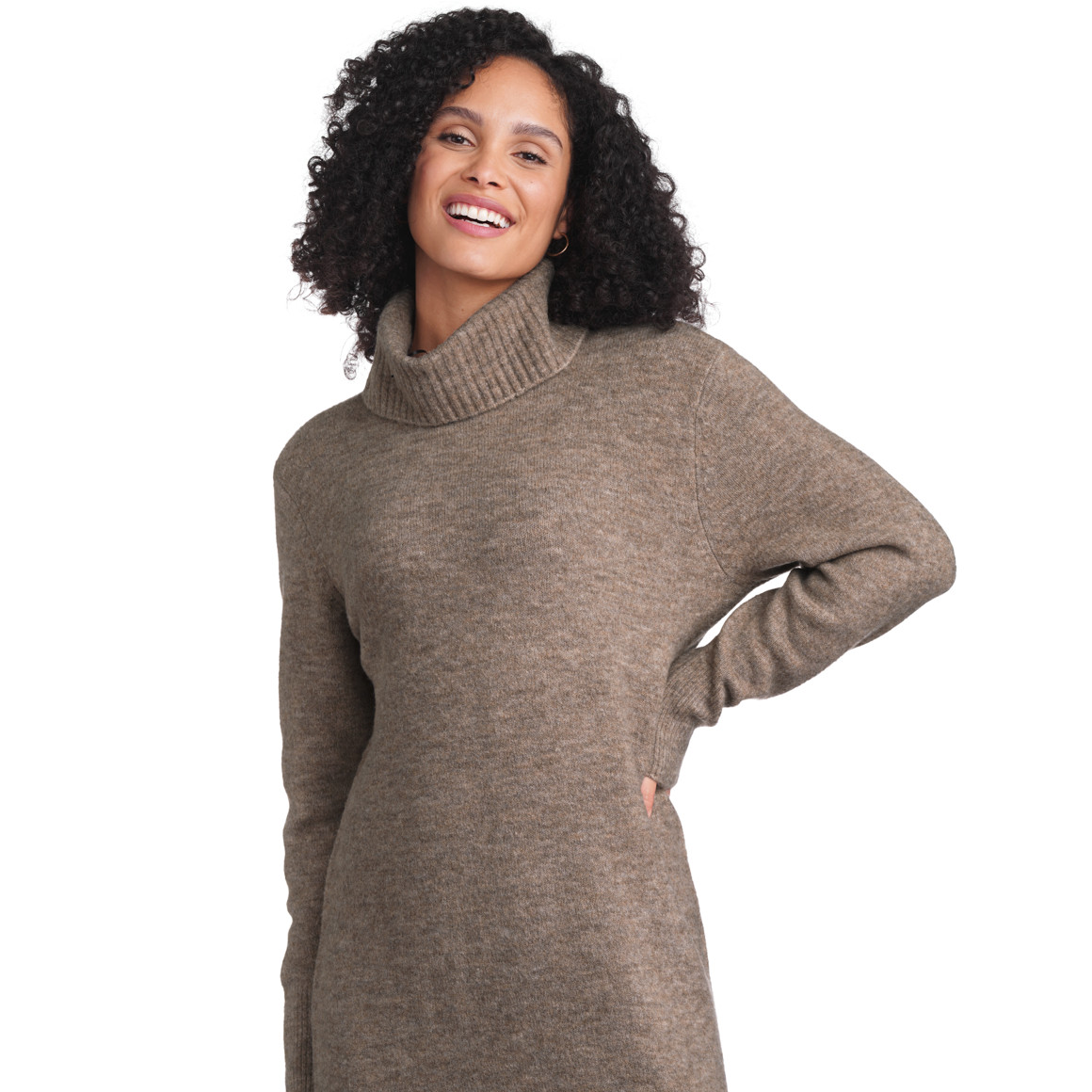 Damen Strickkleid mit Rollkragen