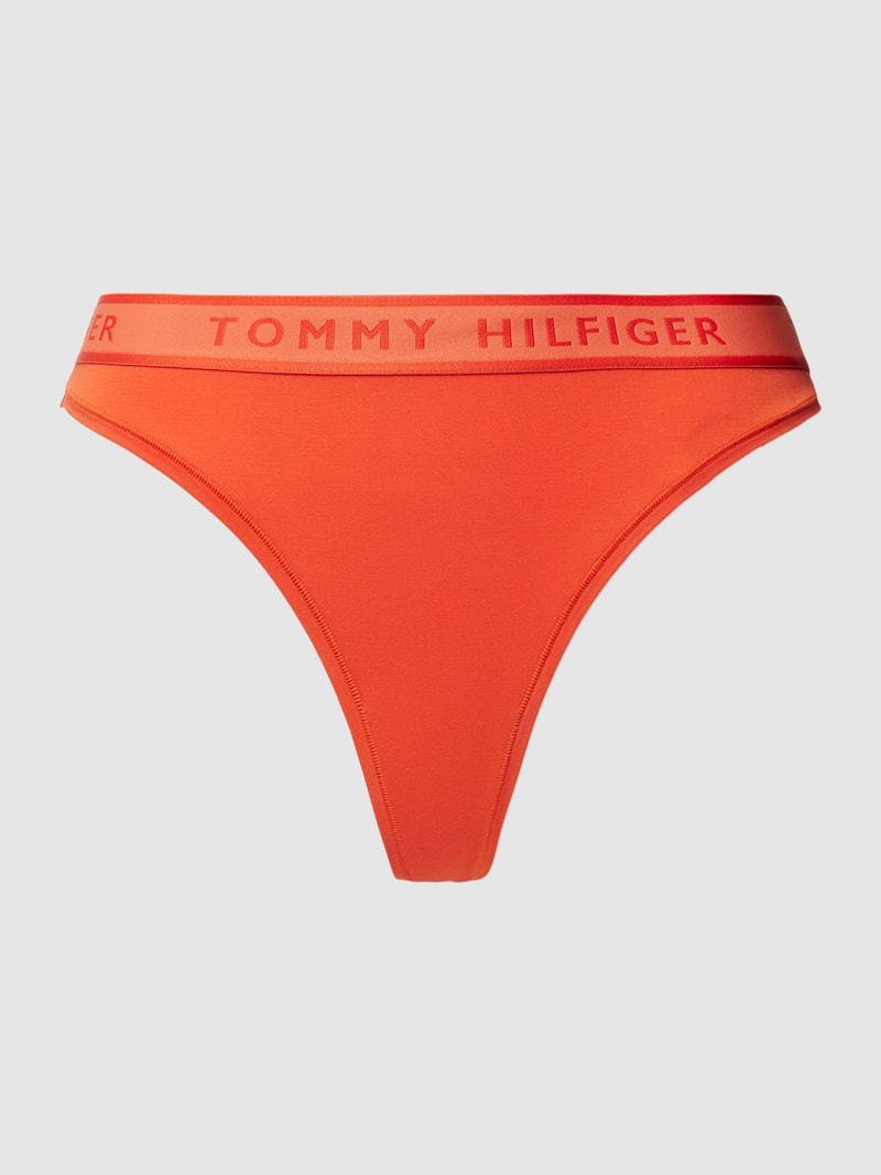 String mit elastischem Logo-Bund in orange