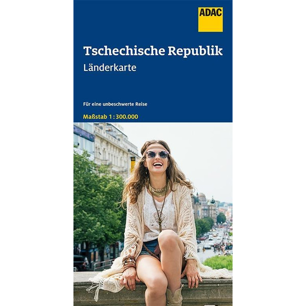 ADAC LÄNDERKARTE TSCHECHISCHE REPUBLIK 1:300 000 - Straßenkarte