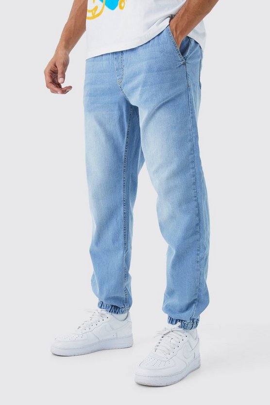 Jogginghose aus Stretch-Denim mit geradem Bein