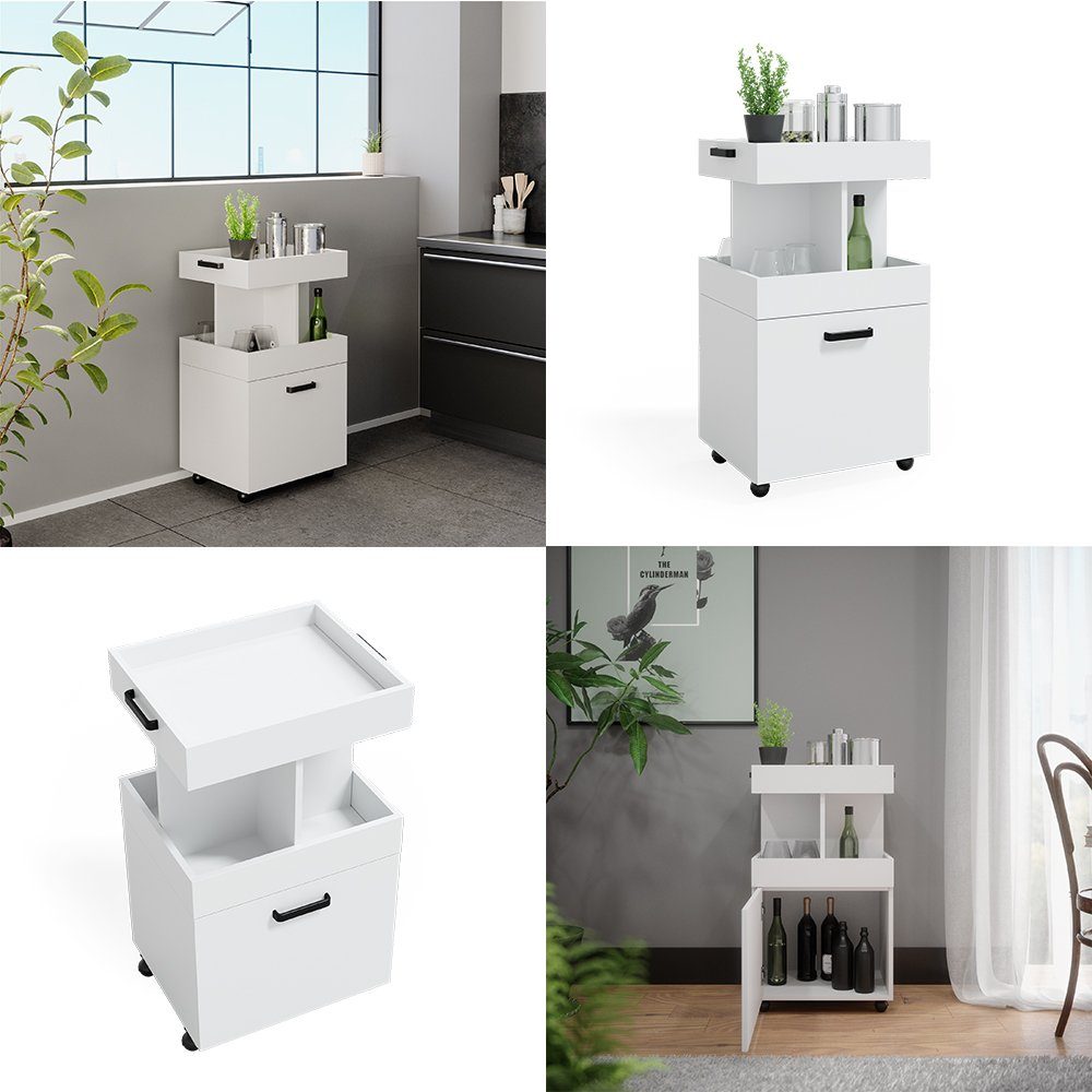 Vicco Barschrank Hausbar Minibar Getränkebar Kamber Weiß